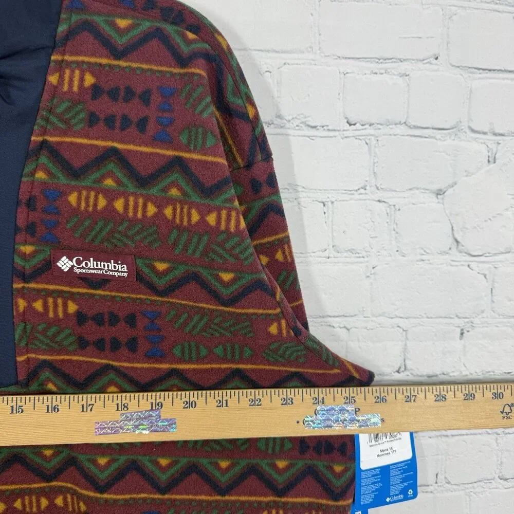 Columbia Southwestern Fleece Jacket Mens 1X Retro Aztec Outdoor Camping Hiking